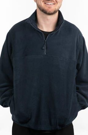 Burnside Polar Fleece Quarter Zip Sweatshirt in Navy at Nordstrom Rack, Size X-Large