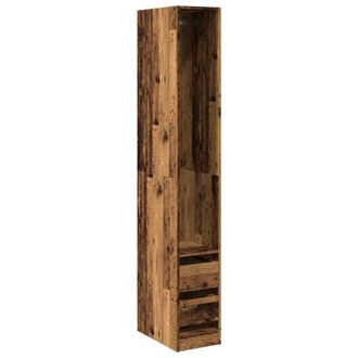 Berkfield Home Wardrobe Old Wood 30x50x200 cm Engineered Wood in Brown | Size: 30 x 50 x 200 cm