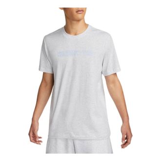 Nike Mens Nike Solid Color Logo Alphabet Pattern Printing Round Neck Casual Short Sleeve Light Grey T-Shirt DM6410-051