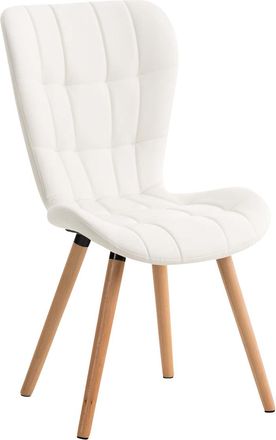 Clp Clp - Silla De Comedor Elda Tapizada En Cuero Sint&eacute;tico Blanco