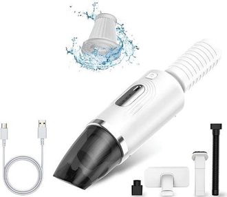 OEM Aspiradora De Mano Inal&aacute;mbrica - Potente Succi&oacute;n De 6000 Pa - Mini Aspiradora Recargable - Para Coche, Hogar Y Muebles - Blanca
