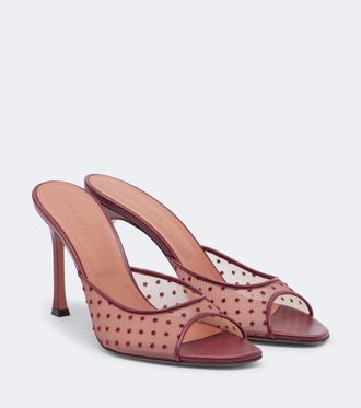Amina Muaddi Alexa polka-dot mules