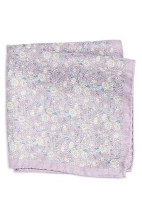 Jack Victor Yukon Reversible Silk Pocket Square in Lilac at Nordstrom