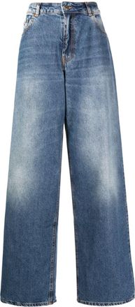 Roberto Cavalli high-rise wide-leg jeans - women - Cotton/Cotton - 44 - Blue