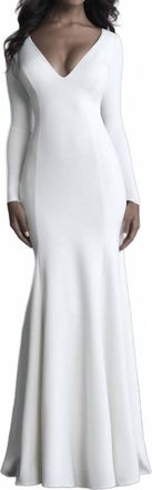 Allure Bridals Long Sleeve Wedding Dress In Ivory