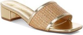 London Rag Gisella Raffia Slide Sandal in Gold at Nordstrom Rack, Size 7.5