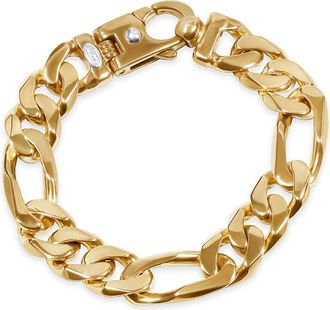 Pompeii3 Mens Figaro Link 14k Gold (79gram) or Platinum (123gram) 13.5mm Bracelet 8.5