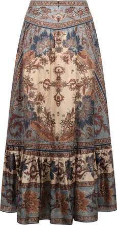 Zimmermann Womens Ascension Printed Silk Skirt
