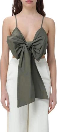 Twinset Sleeveless Tops - Dames - Tops zonder mouwen - Groen - M - Katoen - Tops