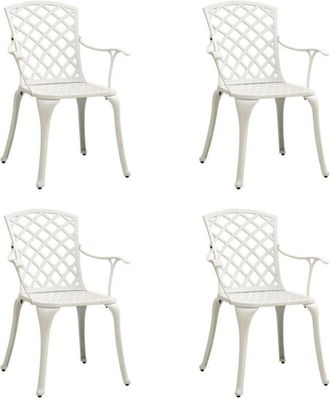 vidaXL Garden Chairs 4 pcs Cast Aluminium White vidaXL