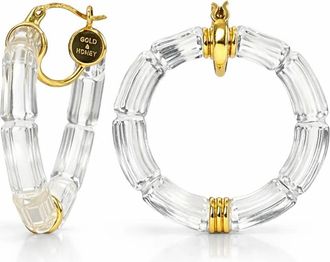 Gold & Honey Womens Gala Bamboo Lucite Earrings In Clear