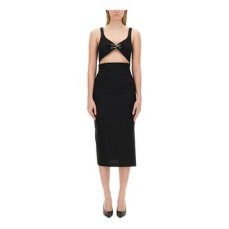 Moschino Midi Dresses, female, Black, Size: XS Decorative Hook Midi Dress