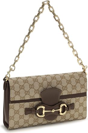 Gucci Horsebit Ristretto Shoulder Bag - Beige