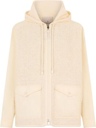 Moncler Off White Textured Hood Jacket
