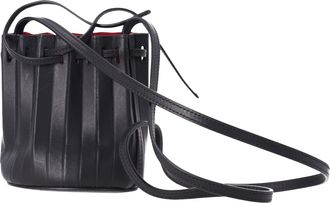 Mansur Gavriel Mini Pleated Bucket Bag in Black Lamb Leather