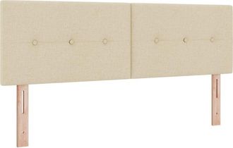 vidaXL LED Headboard with LED Strip Lights Manual Cream 144 cm Fabric vidaXL