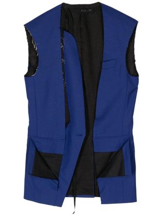 Marina Yee panelled wool vest - men - Viscose/Wool - M - Blue