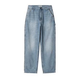 Carhartt Work in Progress Jeans, Dames, Blauw, L, Denim, Zware Denim Werkbroek