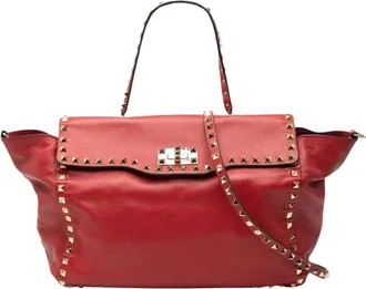 Valentino Borsa Pre-owned con Borchie in Pelle - - Pre-owned - Donna - Rosso - ONE SIZE