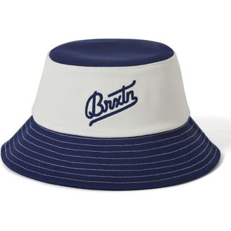 Brixton Eldon Packable Bucket Hat in Midnight Blue/Off White at Nordstrom, Size Large