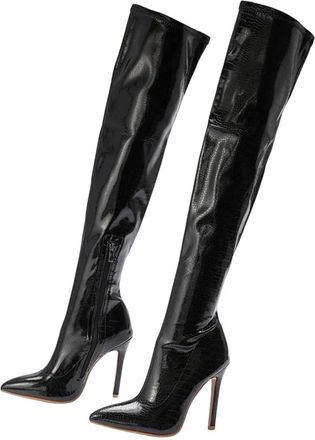 Generic Womens Over Knee Leather Boots Pointed Toe Zipper Office Party Casual Winter Boot