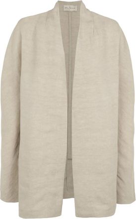 Cortana Fania- linnen en viscose stenen jas - Dames - Kimonos - Grijs - XS - Linnen - Overhemden