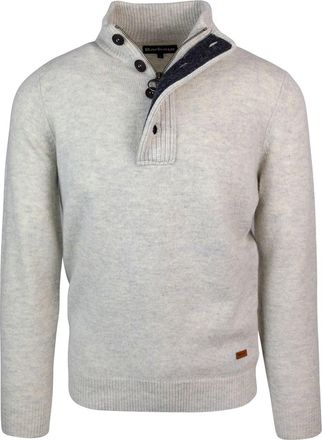 Barbour Mens Half-Zip Knit Jumper Pearl Wool Jumpers Sweater