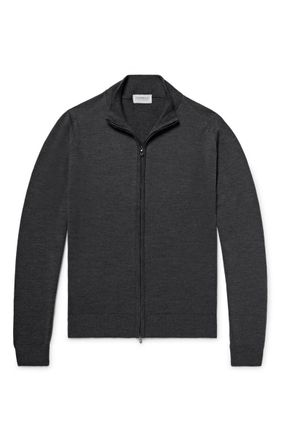 John Smedley Claygate Merino Wool Zip-Up Cardigan