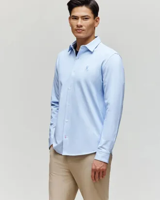 Psycho Bunny Mens Jim Jersey Striped Knit Shirt 412 LIGHT BLUE / XXL