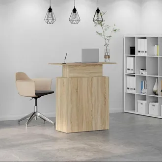 Berkfield Home Reception Desk Sonoma Oak 100x40x104 cm Engineered Wood in Light Tan | Size: 100 x 40 x 104 cm