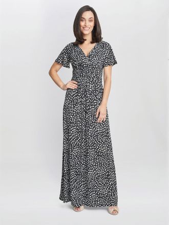 Gina Bacconi Womens Gia Jersey Maxi Dress - Black - Size 12 UK
