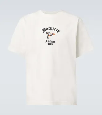Burberry T-shirt in jersey di cotone con ricamo