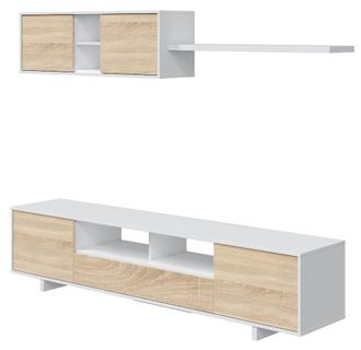 For&eacute;s Mueble Salon Tv Belus Blanco Roble