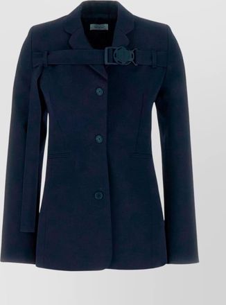 Off-white wool blazer with central back slit