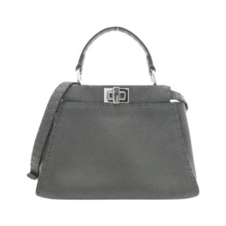Fendi Pre-owned Peekaboo Mini Handbag - Dames - Vintage Handtas - Grijs - ONE Size - Leer - Vintage
