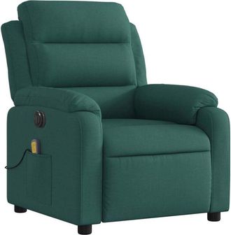 vidaXL Vidaxl - Sill&oacute;n Reclinable De Masaje El&eacute;ctrico Tela Verde Oscuro