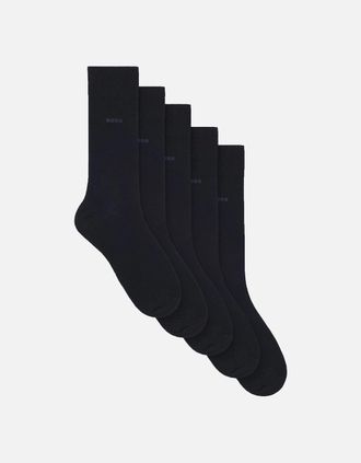 HUGO BOSS Mens Boss Black 5P RS BUSINESS SOCKS DARK BLUE - Navy - Size: 7/7.5/8/8.5/9/9.5/10/10.5/11