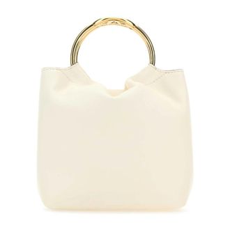 Valentino Garavani Bucket Bags, female, White, Size: ONE SIZE Ivory Leather Bucket Bag
