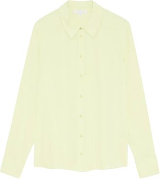 Patrizia Pepe Cr&ecirc;pe Blouse Klassieke Kraag Geknoopt Flowy - Dames - Overhemden - Beige - XS - Overhemden