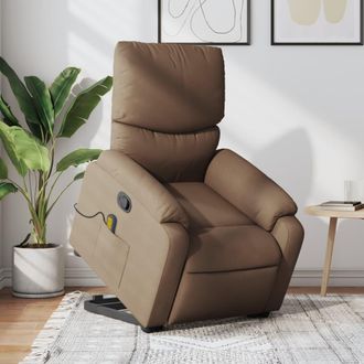 vidaXL Vidaxl - Silla De Masaje Reclinable De Pie De Tela Marr&oacute;n