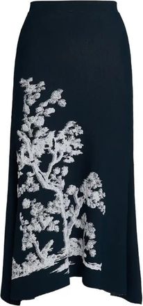 Erdem Tree-Print Midi Skirt - Womens - Cotton/Viscose/Polyester