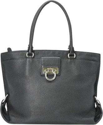 Ferragamo Pre-owned Handbags, female, Black, Size: ONE SIZE Pre-owned Gancini Tote Bag