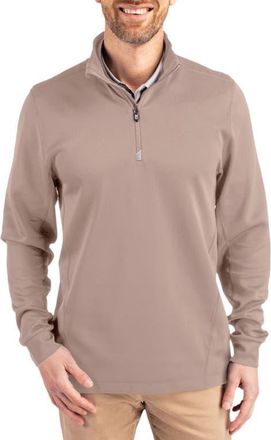 Cutter & Buck Traverse Stretch Quarter Zip Pullover in Mushroom at Nordstrom, Size Xxx-Large