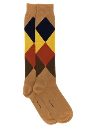 Ballantyne Diamond-Shaped Socks Brown