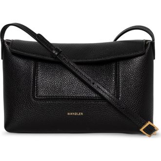 Wandler Mini Penelope Leather Shoulder Bag in Black Crust 3283 at Nordstrom
