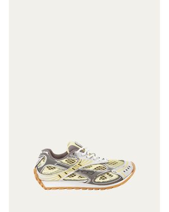 Bottega Veneta Womens Orbit Metallic Net Runner Sneakers