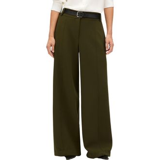 Another Tomorrow Double Face High Waist Pant in Moss at Nordstrom, Size 36 X 32