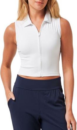 Travis Mathew Midline Zip Polo Tank in White at Nordstrom Rack, Size Xx-Large