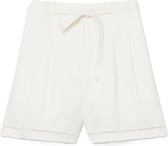 Lacoste Tailored White High-Waist Shorts
