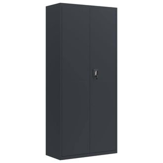 Berkfield Home File Cabinet Anthracite 90x40x200 cm Steel in Dark Grey | Size: 90 x 40 x 200 cm